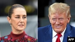 Kombinasi foto yang menunjukkan Presiden Meksiko Claudia Sheinbaum dan Presiden AS terpilih Donald Trump. (Foto: AFP/Rodrigo Oropeza dan Jeff Kowalsky)