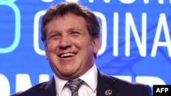 Le président de Conmebol, Alejandro Dominguez, lors de la 68ème réunion du Conseil de la Conmebol à Buenos Aires, Argentine, le 12 avril 2018. 