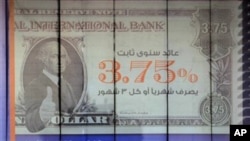 Egyptians line up in front of a bank in Cairo, Egypt, Feb 7, 2011