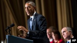 President Barack Obama speaks during the National Prayer Breakfast in Washington, Feb. 5, 2015.