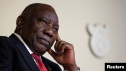 Rais wa Afrika Kusini Cyril Ramaphosa .