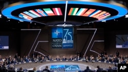 President Joe Biden speaks during the opening session of the NATO Summit on July 10, 2024, in Washington, D.C. (Evan Vucci/AP)