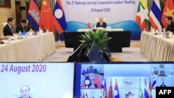 នាយករដ្ឋមន្ត្រី​វៀតណាម​លោក Nguyen Xuan Phuc ថ្លែង​សុន្ទរកថា​ទៅ​កាន់​បណ្ដា​មេដឹកនាំ​ពី​បណ្ដា​ប្រទេស​នៅ​ជាប់​ទន្លេ​មេគង្គ និង​នាយករដ្ឋមន្ត្រី​ចិន​លោក Li Keqiang ក្នុង​អំឡុងពេល​នៃ​កិច្ច​ប្រជុំ​កំពូល​មេគង្គ​ឡាន​ឆាង​លើក​ទី​ ៣ ដែល​ធ្វើ​ឡើង​តាម​អនឡាញ ថ្ងៃ​ទី ២៤ ខែសីហា ឆ្នាំ២០២០។