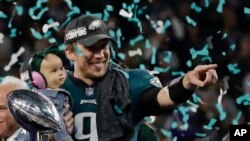 Nick Foles, MVP, meilleur joueur du Super Bowl, Minneapolis, Minnesota, le 4 février 2018. 