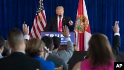 Republican presidential candidate Donald Trump speaks during a news conference at Trump National Doral, Wednesday, July 27, 2016, in Doral, Fla. (AP Photo/Evan Vucci)