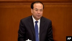 Sun Zhengcai, inculpé de corruption, à Pékin, le 13 mars 2017 .