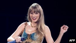 (FILES) US singer-songwriter Taylor Swift performs onstage on the first night of her "Eras Tour" at AT&T Stadium in Arlington, Texas, on March 31, 2023.