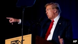 Former U.S. President Donald Trump speaks at the Black Conservative Federation's Annual BCF Honors Gala at the Columbia Metropolitan Convention Center in Columbia, South Carolina, on Feb. 23, 2024, the day before South Carolina Republicans vote in the presidential primary.