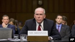 CIA Director nominee John Brennan defends President Barack Obama’s policies in the war on terror as he testifies on Capitol Hill in Washington, February. 7, 2013, during his confirmation hearing before the Senate Intelligence Committee. 