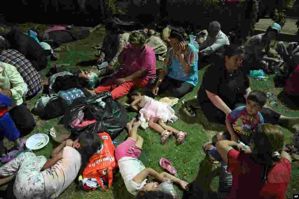 Displaced Iraqi Christians settle at St. Joseph Church in Irbil, northern Iraq, Aug. 7, 2014.