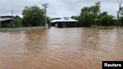 A view of flooding in Fitzroy Crossing, Australia Jan. 3, 2023 in this picture obtained from social media. Callum Lamond/via REUTERS