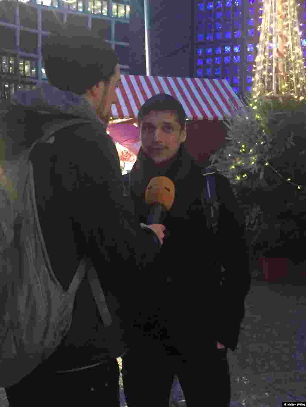 Many shoppers said they have confidence that the security measures in place &mdash; concrete barriers and plenty of police officers &mdash; would ensure a peaceful evening at Berlin&#39;s Christmas markets, Nov. 27, 2017.