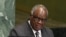 FILE - Hifikepunye Pohamba, President of Namibia, speaks during the 67th session of the General Assembly at United Nations headquarters, Sept. 25, 2012.