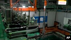 This image released by Tokyo Electric Power Co. (TEPCO) shows the operation floor above a cooling pool at Unit 3 of the Fukushima nuclear power plant in Okuma town, Fukushima prefecture, northeastern Japan, Monday, April 15, 2019. (Tokyo Electric Power Co