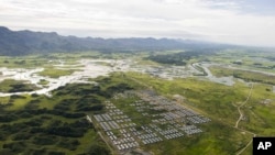 미얀마 라카인주 마웅도에 위치한 로힝야족 난민을 위한 캠프. (자료사진)