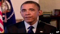 Pidato mingguan Presiden Obama hari Sabtu (5/1) memuji kesepakatan jurang fiskal oleh Kongres AS pekan ini.