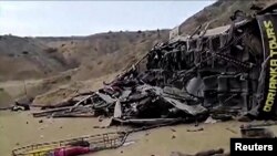 Bus plunges off cliff