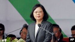 Presiden Taiwan Tsai Ing-wen di Taipei, Taiwan, 10 Oktober 2017. (Foto: dok).