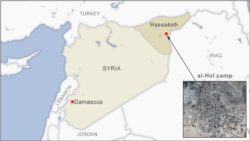 Hassakeh province, Syria, showing al-Hol camp