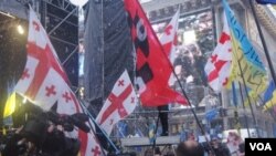 საქართველოს დროშები უკრაინის დედაქალაქში