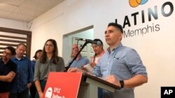  Manuel Duran listens to a question during a news conference discussing the 15 months he spent at U.S. immigration detention facilities, July 17, 2019, in Memphis, Tenn. 
