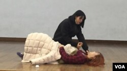 지난 18일 서울 금융고등학교에서 탈북 청소년들이 창작뮤지컬 '꿈' 공연 연습을 하고 있다. 