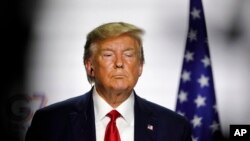 美国总统特朗普出席在法国比亚里茨举行的七国集团峰会第三天也是最后一天的新闻发布会（2019年8月26日）。