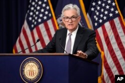 제롬 파월 미 연방준비제도 의장이 3일 기자회견에서 발언하고 있다.