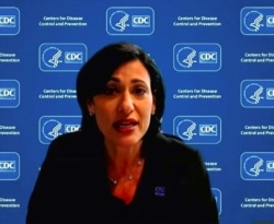 FILE - In this image from video, CDC Director Dr. Rochelle Walensky speaks during a briefing on the Biden administration's response to the COVID-19 pandemic, in Washington, Jan. 27, 2021. (White House via AP)