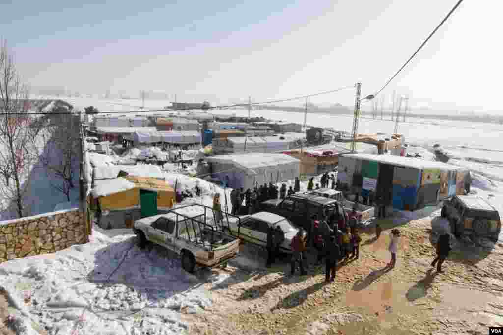 Based near Bekaa’s biggest city of Zahle in Qobelias, this camp is home to 120 refugees. (John Owens/VOA News)