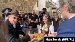 Nobelovac Peter Handke i reditelj Emir Kusturica u Višegradu, 7. maj, 2021.