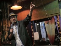 Tony Chou performing standup. (Zeo Niu)