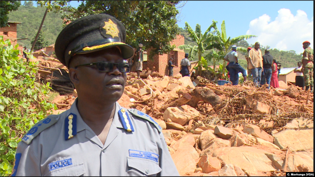 Ndofandaedza Jaboon, an assistant commissioner of Zimbabwe&#39;s police who is leading the recovery in Chimanimani, said on March 28, 2019, that authorities will excavate to try retrieve the bodies where a South African police sniffer dog team has indicated.