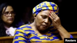 Former South African speaker of the National Assembly, Nosiviwe Mapisa-Nqakula, appears in the Pretoria Magistrate's Court on April 4, 2024, to face charges relating to corruption.