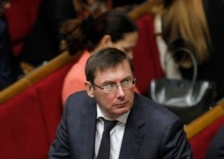 The head of the faction Poroshenko Bloc Party Yuri Lutsenko attends a parliamentary session in Kyiv, Ukraine, May 12, 2016.