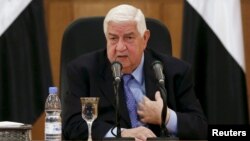 Menteri Luar Negeri Suriah Walid Al Moallem berbicara di Damaskus, Suriah (foto: dok).