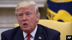 President Donald Trump, speaking in the Oval Office of the White House in Washington, denounced the appointment of a special counsel to investigate his campaign's ties with Russia Thursday, calling it an unprecedented 'witch hunt' that 'hurts our country 