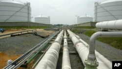 Pipa gas alam (LNG) di Cove Point, negara bagian Maryland (foto: dok). Harga gas alam terus merosot sejak musim dingin lalu. 