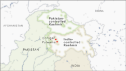 Map of Srinigar and Pulwama, in Indian-controlled Kashmir
