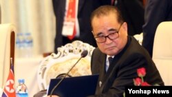 북한은 27일로 예정된 리수용 외무상의 유엔총회 연설을 통해 자국 내 인권 상황에 대한 국제사회의 비난에 적극 대응할 것으로 전망되고 있다. 사진은 지난 8월 미얀마에서 열린 아세안지역안보포럼(ARF)에 참석한 리수용 북한 외무상.