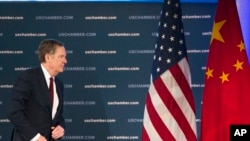 Le représentant américain au commerce, Robert Lighthizer lors de la 9e conférence commerciale de la Chambre de commerce américaine à Washington, le 1er mai 2018.