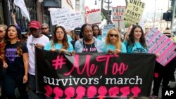 Manifestations contre le harcèlement sexuel, #MeToo March, Hollywood, Los Angeles, Californie, le 12 novembre 2017.