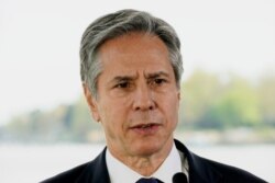 U.S. Secretary of State Antony Blinken speaks about climate change at the Chesapeake Bay Foundation in Annapolis, Maryland, May 22, 2021.