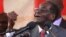 FILE - Zimbabwe President Robert Mugabe gestures as he addresses supporters of his ruling ZANU-PF party at Harare International Airport, Zimbabwe, Sept. 24, 2016. 