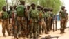 Soldiers stand during a parade in Baga village on the outskirts of Maiduguri, in the north-eastern state of Borno, Nigeria, May 13, 2013.
