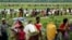 Rohingya refugees, who crossed the border from Myanmar two days before, walk after they received permission from the Bangladeshi army to continue on to the refugee camps, in Palang Khali, near Cox's Bazar, Bangladesh, Oct.19, 2017. 