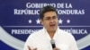 FILE - Honduran President Juan Orlando Hernandez holds a news conference at the Presidential House in Tegucigalpa, Honduras, Oct. 3, 2019.