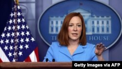 젠 사키 미국 백악관 대변인이 8일 정례브리핑을 했다.