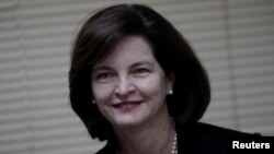 Brazil's Prosecutor General Raquel Dodge smiles during a news conference in Brasilia, Brazil, Sept. 26, 2017. 