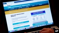 29일 미국 미시간주의 실직수당 신청 사이트.